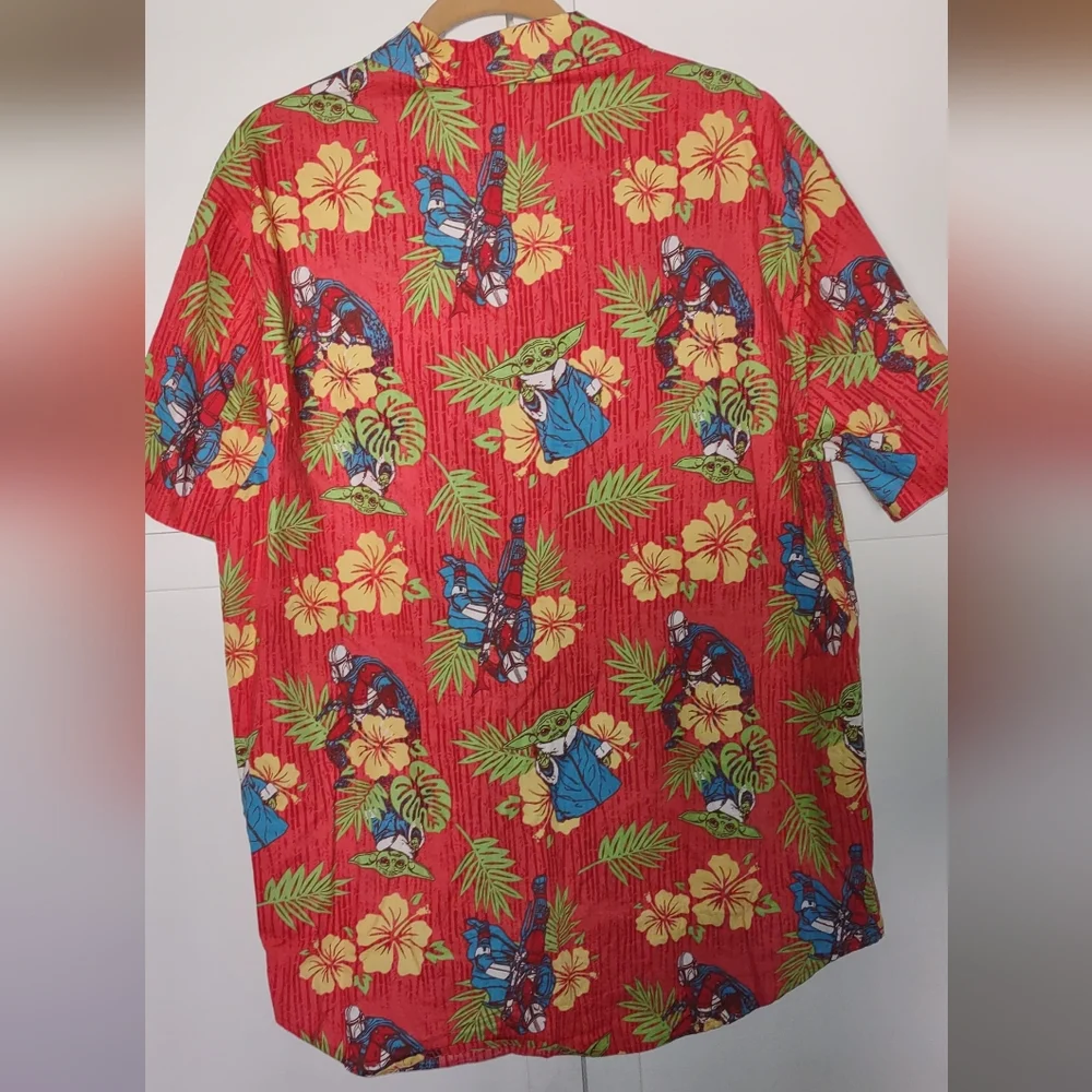 Star Wars Lucas Films Guys Fun Yoda Shirt Sz XL Red Short Sleeve Cotton